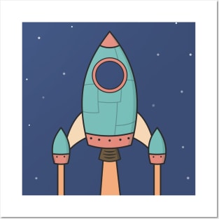 Cool Kids Spaceship Rocket Posters and Art